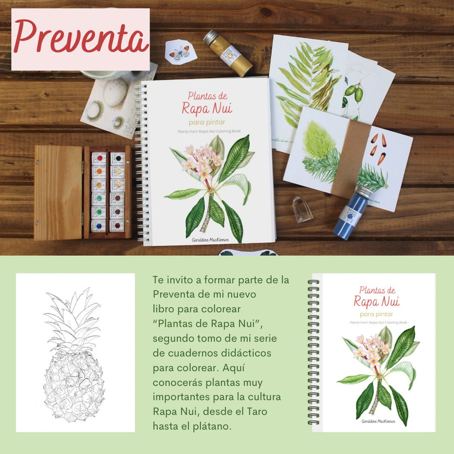 PREVENTA Libro Plantas de Rapa Nui para pintar