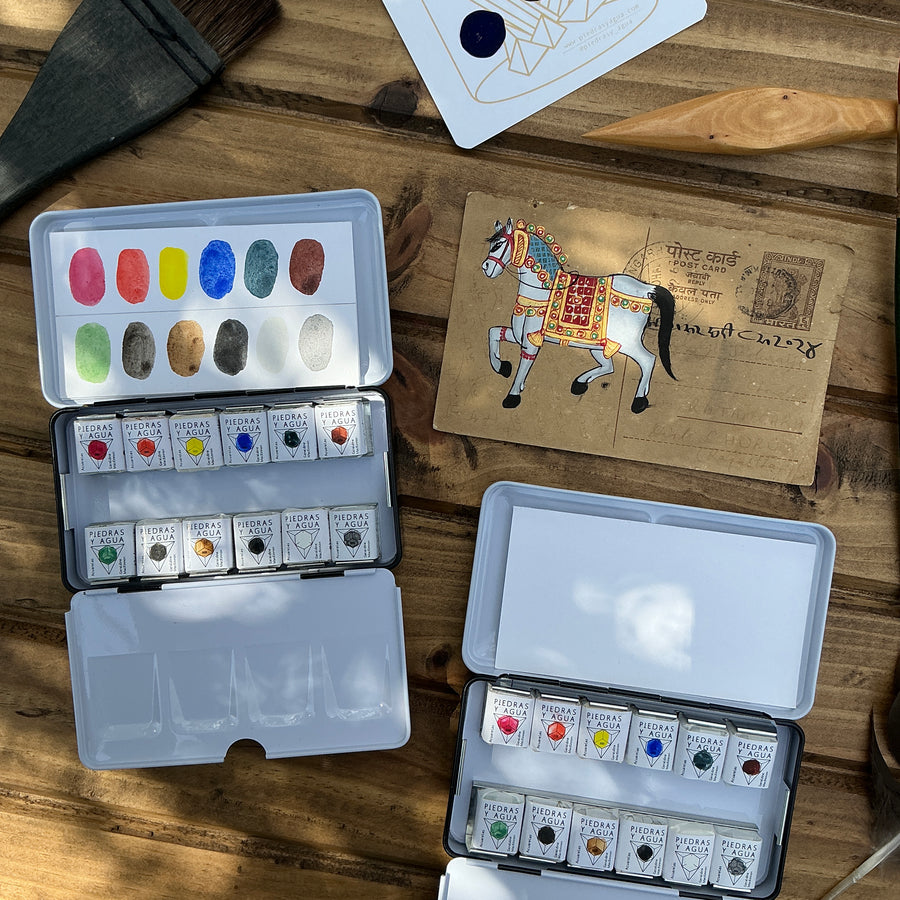Set de 12 colores - Postal de la India