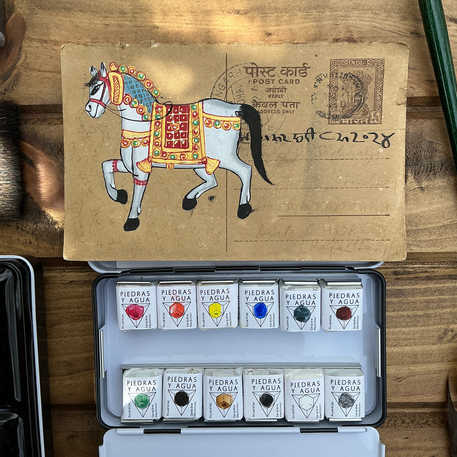 Set de 12 colores - Postal de la India