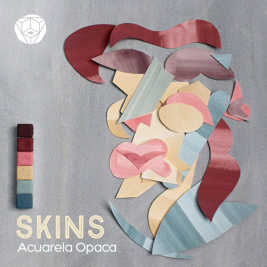 colores de acuarela gouache profesionales Piedras y Agua. Set de 6 colores SKINS