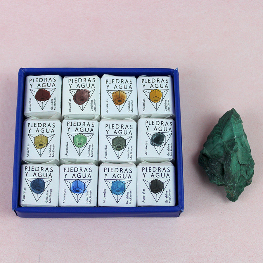 set de 12 colores de acuarelas profesionales piedras y agua