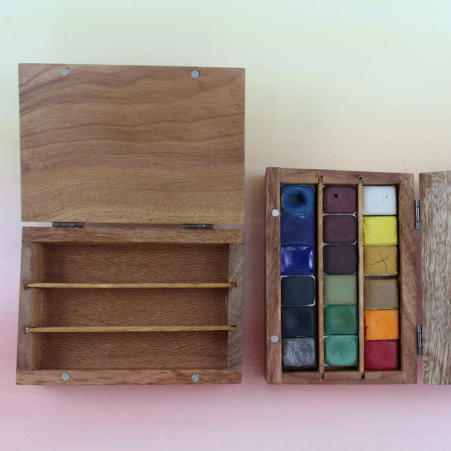 Caja de madera vacía para 18 colores